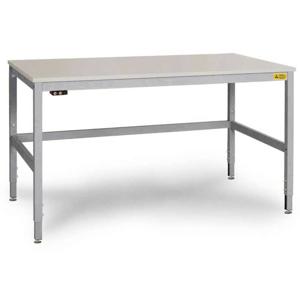 Manuflex LC3906.9006 ESD ESD-werktafel CANTOLAB speciale met kunststof plaat, bxdxh = 1200 x 800 x 758-958 mm Aluminium-zilver