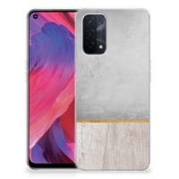 OPPO A93 5G Bumper Hoesje Wood Concrete