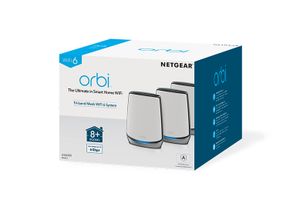 Netgear Orbi WiFi 6-systeem (RBK853) AX6000 mesh router 1x Router (RBR850), 2x Satellieten (RBS850), Dekking tot 700 m²