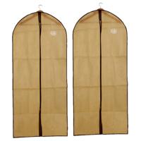 2x stuks beige kledinghoezen 60 x 137 cm met kijkvenster