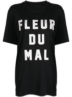 Fleur Du Mal logo-embroidered jersey T-shirt - Noir