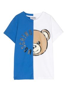 Moschino Kids t-shirt en coton à imprimé ourson - Bleu