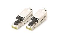 DIGITUS DN-93631 - Netwerkconnector Cat 6A - 2 stuks - 360° afgeschermd - RJ45 veldconnector Cat6A - installatie zonder gereedschap - 500 MHz - 10GBase-T - 10 Gbit/s - AWG 27/7 tot AWG 22/1