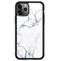 iPhone 11 Pro Max glazen hardcase - Marmer grijs