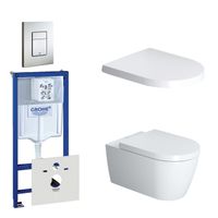 Duravit Starck Me Toiletset - inbouwreservoir - diepspoel - wandcloset - softclose - bedieningsplaat verticaal/horizontaal - RVS 0729205/0720026/0293433/0293435/ - thumbnail