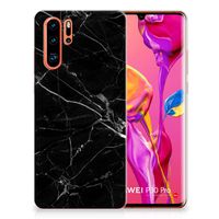 Huawei P30 Pro TPU Siliconen Hoesje Marmer Zwart - Origineel Cadeau Vader