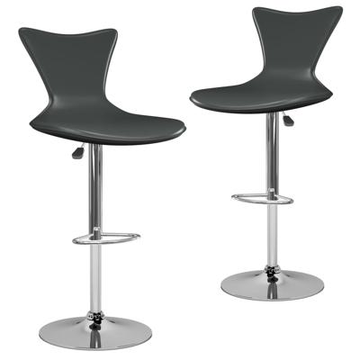 vidaXL Barkrukken 2 st kunstleer grijs