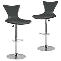 vidaXL Barkrukken 2 st kunstleer grijs