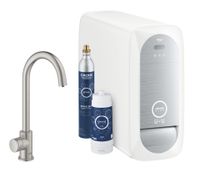 Bruisendwater Keukenkraan Grohe Blue Home Mono Starterkit Chilled en Sparkling Water C Uitloop RVS