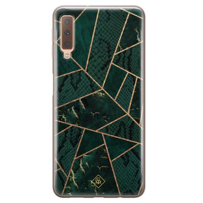 Samsung Galaxy A7 2018 siliconen hoesje - Abstract groen