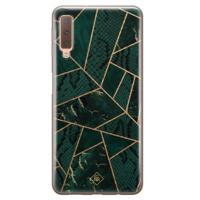 Samsung Galaxy A7 2018 siliconen hoesje - Abstract groen