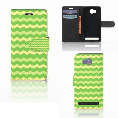Huawei Y3 2 | Y3 II Telefoon Hoesje Waves Green Huawei Y3 2 | Y3 II Telefoon Hoesje Waves Green