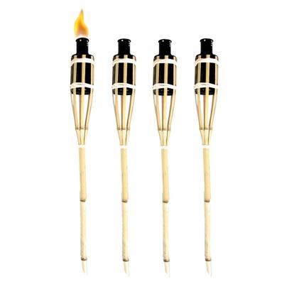 Esschert Design Tuinfakkel - 4x - bamboe - navulbaar - 60 cm - sfeer verlichting Esschert Design Tuinfakkel - 4x - bamboe - navulbaar - 60 cm - sfeer verlichting