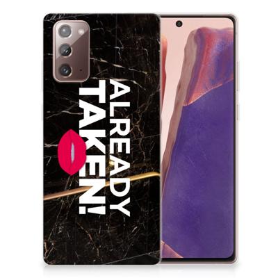 Samsung Note 20 Siliconen hoesje met naam Already Taken Black Samsung Note 20 Siliconen hoesje met naam Already Taken Black