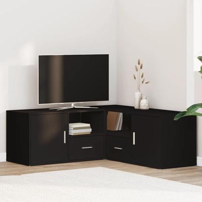 Hoekkast 200x40x45 cm bewerkt hout zwart