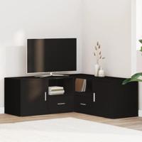 Hoekkast 200x40x45 cm bewerkt hout zwart