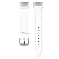 By Qubix - Compatible met Fitbit Charge 5 - Fitbit Charge 6 bandje - Echt leer - Wit - Compatible fitbit bandje