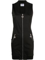 MOSCHINO JEANS peace sign-motif zip-up minidress - Noir - thumbnail