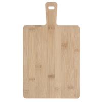 Snijplank/serveerplank bamboe hout - met handvat - 33 x 19 x 1 cm - keuken borrelplank/tapasplank - thumbnail