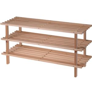 Schoenenrek - hout - 3-laags - 77 x 26 x 40 cm - schoenenbank