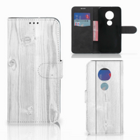 Motorola Moto G7 | G7 Plus Book Style Case White Wood