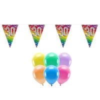 Boland Party 30e jaar verjaardag feest versieringen - Ballonnen en vlaggetjes - thumbnail