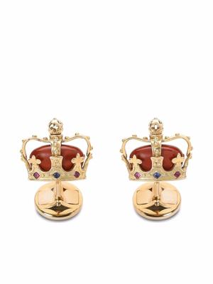 Dolce & Gabbana boutons de manchette Royal en or jaune 18ct sertis de saphir, rubis et jaspe