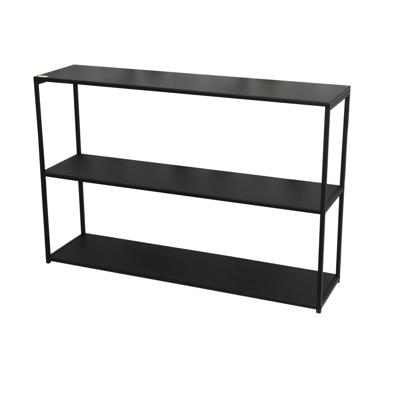 Boekenkast - Schappenkast - 3 Schappen - Wandkast - Strak Design - Simplistisch Ontwerp - Zwart - Metaal - 120x30x80cm