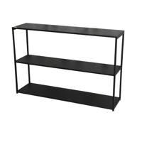 Boekenkast - Schappenkast - 3 Schappen - Wandkast - Strak Design - Simplistisch Ontwerp - Zwart - Metaal - 120x30x80cm