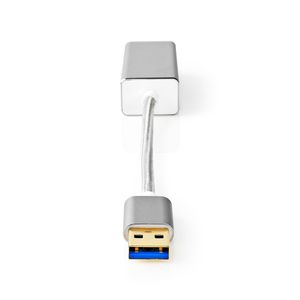 USB-Adapter | USB 3.2 Gen 1 | USB Type-A | RJ45 Female | Verguld | Recht | 0.20 m | Rond | Gebreid /