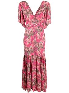 ROTATE BIRGER CHRISTENSEN robe fleurie à col v - Rose