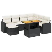 vidaXL 8-delige Loungeset met kussens poly rattan zwart, tuinset, tuinmeubel, terrasset, tuinbank, terrasmeubel, loungebank, loungeset tuin