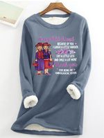 Women's Funny Old Friend Smile A Lot More Graphic Printing Text Letters Casual Fleece Sweatshirt