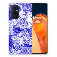 Silicone Back Case OnePlus 9 Angel Skull Blauw