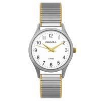 Prisma P.1157 Horloge rekband staal zilver- en goudkleurig-wit 29 mm