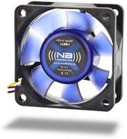 NoiseBlocker BlackSilent XR1 PC-ventilator Zwart, Blauw (transparant) (b x h x d) 60 x 60 x 25 mm