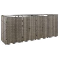 VidaXL Containerberging viervoudig 274x80x117 cm poly rattan grijs - thumbnail