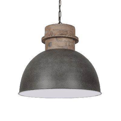 Industriële Hanglamp Legno 40 cm 1 Lichts Cement Industriële Hanglamp Legno 40 cm 1 Lichts Cement