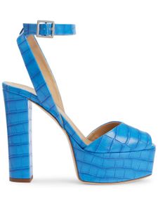 Giuseppe Zanotti sandales Betty 120 mm à imprimé crocodile - Bleu