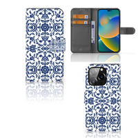 iPhone 14 Pro Hoesje Flower Blue - thumbnail