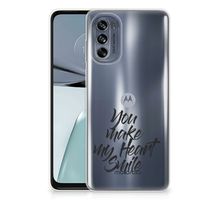 Motorola Moto G62 5G Siliconen hoesje met naam Heart Smile