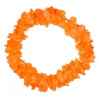 Hawaii kransen bloemen slingers - neon oranje - Verkleed accessoires - kinderen/volwassenen