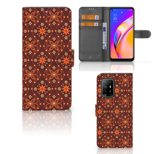 OPPO Reno5 Z | A94 5G Telefoon Hoesje Batik Brown