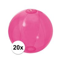 20x Opblaasbare strandbal fel roze 30 cm