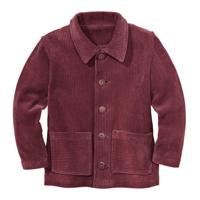 Ribcord-jasje met knopen van steennoot, wijnrood 86/92