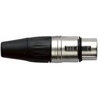 DAP XLR vrouwelijke stekker, nikkel, met zwarte eindkap