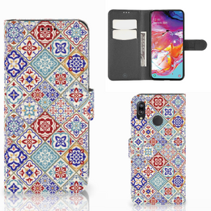 Samsung Galaxy A70 Bookcase Tiles Color