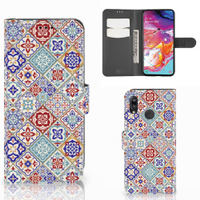 Samsung Galaxy A70 Bookcase Tiles Color - thumbnail