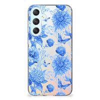 TPU Case voor Samsung Galaxy S23 FE Flowers Blue - thumbnail