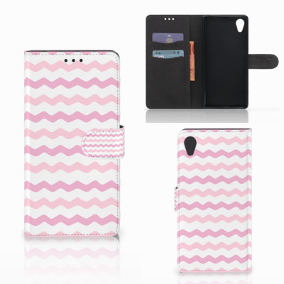 Sony Xperia XA1 Plus Telefoon Hoesje Waves Roze